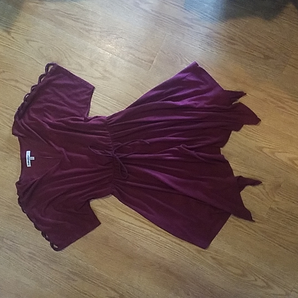 Maroon asymmetrical dress